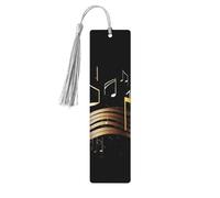 Novel Music Note Wood Bookmarks 5 Pcs with Tassels,Pendant Unique Handmade Craft DIY Wooden Bookmarks Cute Wood Hanging Tags Ornaments for Book Lovers Birthday Teachers Gift