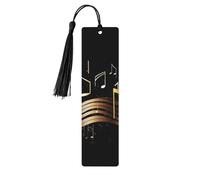 Novel Music Note Wood Bookmarks 5 Pcs with Tassels,Pendant Unique Handmade Craft DIY Wooden Bookmarks Cute Wood Hanging Tags Ornaments for Book Lovers Birthday Teachers Gift