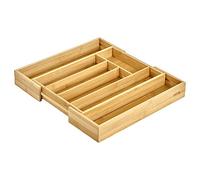 Novel Solutions Expandable Bamboo Cutlery Holder Tray Kitchen Utensil Silverware Drawer Organizer Dividers brown DS-5950 large