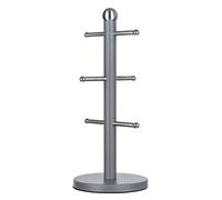 Novel Solutions Stainless Steel Matt Grey Coated 6 Cups Mug Tree Kitchen Storage Rack