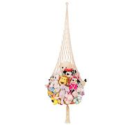 Novel Stuffed animal Net or Hammock Macrame Plush Toy Display- One Hook Only! Convenient for Corners, Walls and Ceiling Hanging Net, Teddy Net Storage Hammock