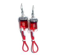 Novel Whimsical Harajuku Style Simulation Plasma Blood Bag Blood Type Earring Subculture Y2k Girl Ear Stud Necklace Simulation Plasma Blood Bag Blood Type Ear Hook