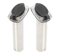NovelBee 2-Pack Heavy Duty 316 Stainless Steel Fishing Rod Holders Flush Mount 30 Degree withLiner,Gasket (with Cap)