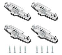 NovelBee 4pcs Chrome T-Hook Tie Down Rope with Washer and Mounting Screws for Car Boat (White)