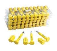 NovelBee 50pcs Bolt Seals for Containers,Metal Seals for Container,Shipping Container Locks,Shipping Seal with Print Progressive Numbering for Cargo Containers,Truck Trailers (Yellow)
