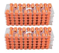 NovelBee 50pcs Bolt Seals for Containers,Metal Seals for Container,Shipping Container Locks,Shipping Seal with Print Progressive Numbering for Cargo Containers,Truck Trailers (Orange)