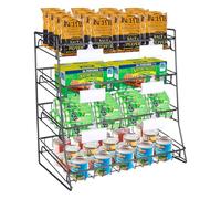Novelfun 4 Tier Countertop Candy Snack Display Rack with 8pcs Price Labels