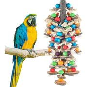 Novelfun Bird Chewing Toys Indoor Parrot Toys Colorful Logs Grinding Beak Toys for African Grey Parrots, Macaws, Cockatoos and other Large and Medium-Sized Parrots