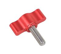 NovelGoal 304 Stainless Steel T-Handle Screw M5 Steel Wave Shape Aluminum Hand Tighten Screw Hand Knob Screw (Red,M5x18mm)
