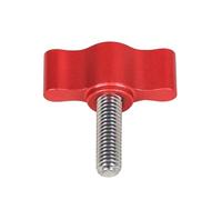 NovelGoal 304 Stainless Steel T-Handle Screw M5 Steel Wave Shape Aluminum Hand Tighten Screw Hand Knob Screw (Red,M5x15.5mm)