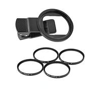 NovelGoal 52mm Professional Phone Camera Clip with Macro Lens CPL Star Variable ND Filter for All Smartphones Aluminum Alloy Thread (Square Hole,w Macro Close Up Set)