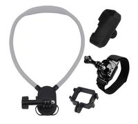 NovelGoal Camera Cage Extension Mount Kit for Osmo Pocket 4 Pro, Dual Cold Shoe Bracket with Adjustable Neck Strap & Wrist Viewfinder Lanyard for Action Camera Photograph (Type D)