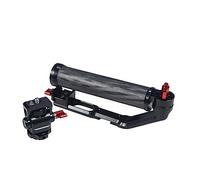 NovelGoal Carbon Fiber L Bracket Handle Grip with Foldable Cold Shoe Mount Compatible with DJI Ronin RS2 RSC2 Mini Handheld Gimbal Stabilizer Accessory (with Monitor Mount)