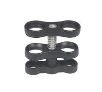 NovelGoal CNC Machining 1 inch Ball Clip Aluminum Alloy Diving Lights Arm 360 Bracket Holder Adapter Underwater Diving Light Arms Triple Camera Accessories