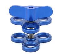 NovelGoal Diving Tray Ring Light Ball Clamp Tripod Ball Adapter Ball Clamp Mount for Underwater Diving Light Arms Triple Butterfly Clip 1" Ball Head Fixing Mount (Blue)