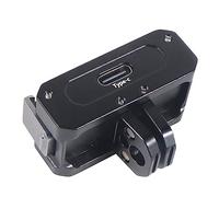 NovelGoal Magnetic Charging Base Foldable Tripod Mount 1/4" Power Supply Compatible with DJI Action 2 Car Motorcycle Helmet Holder (2 in 1 Base)