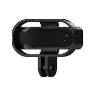 NovelGoal Magnetic Mount Compatible with GO 3S/GO 3, Vertical & Horizontal Action Camera Holder, Neck Hanging Mount Frame for Selfie Sticks Bicycle Helmet (Black Charging Horizontal)