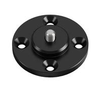 NovelGoal Metal Camera Bracket, 1/4'' & 3/8'' Screws Wall Table Mount Adapter, Aluminum Round Shape Thread Screw Base, Magic Arm Desktop Fixed Disc for Camera (1/4'' Screw Mount)