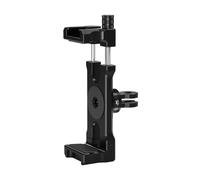 NovelGoal Mobile Phone Clip Stand, Portable Adjustable Phone Holder Clamp with Cold Shoe & 360° Roation 2 Card Slot for Smartphone Mount Bracket (62-87mm)