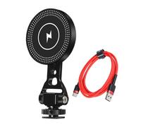 NovelGoal Mobile Phone Holder Stand 10W Wireless Charger 360 Ball Head Tilt 1/4 Cold Shoe Mount Smartphone Stand Tripod Mount Adapter for Cell Phone with Magnetic Charging (Chargable Combo)