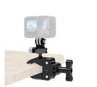 NovelGoal Super Clamp Camera Mount Adapter with Ball Head & 1/4" 3/8'' Thread, 10KG Load-Bearing Motorcycle Bike Pole Tube Tripod Desk Camera Holder (with Ball Head 3 Card)