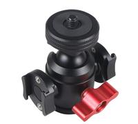 NovelGoal Tripod Head Standard 1/4 Inch Screw Interface Ballhead Adapter for Digital SLR Cameras Monitor Vlog Flash Light Microphone (Type A 2X Cold Shoe)