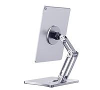 NovelGoal Universal Magnetic Tablet Mount, 360° Rotating Tablet Stand with Extra Strong Magnets, Aluminum Phone Holder Fit All Smartphones & Tablets (Sliver)