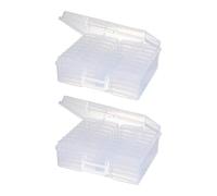 novelinks Transparent 4" x 6" Photo Cases and Clear Craft Keeper with Handle, 16 Inner Photo Organizers & Photo Storage Box, Plastic Photo Storage Containers (Clear -2Pack)