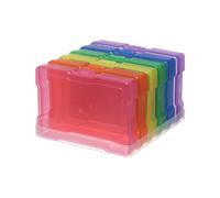novelinks Transparent 4" x 6" Photo Storage Boxes, 6 Inner Photo Organizer Cases with Tray, Portable Picture Storage Containers for Photos, Crafts, Cards & Scrapbooking (Multi-colored)