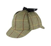 Novella Noori Check Tweed Deerstalker Hat - British Flat Cap with Earflaps for Men and Women made from Wool Blend - Vintage Sherlock Holmes Cap for Cosplay and Outdoors with Polyester Lining - XL