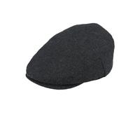 Novella Noori Flat Cap Countryside Classic Herringbone Men’s Flat Cap - Stylish & Durable Wool Stitched Down Brim Quilted Lining (UK, Alpha, S, Dark Grey)