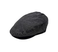 Novella Noori Men’s Flat Cap - Classic Waxed Cotton Newsboy Hat with Hidden Foldable Ear Flaps for Outdoor, Travel and Daily Wear - Rainproof and Wind-Resistant Vintage Flat Cap in Black