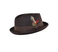 Novella Noori Pork Pie Hats for Men and Women - Wool Felt Fedora with Diamond Crown - Classic Handmade Felt Trilby Style Unisex Hat with Curled Up Brim and Classy Fit - Porkpie Hat for All Head Shapes