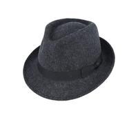 Novella Noori Unisex Wool Trilby Hat - Handmade, Crushable, and Water Repellent Fedora Hats with Structured Fit - Quality Wool Felt Fedora Hat for Men and Women with Narrow Brim - (Mix Charcoal, S)