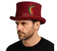 Novella Noori Victorian Wool Felt Top Hat for Men & Women, Formal Hat