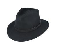 Novella Noori Wool Felt Fedora Hat - Classic Wide Brim, Durable Build, Crush-Resistant, Lightweight and Breathable Timeless Men's Hat - All Season Felt Fedora (UK, XL, Mixed Charcoal)