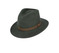 Novella Noori Wool Felt Fedora Hat - Classic Wide Brim, Durable Build, Crush-Resistant, Lightweight and Breathable Timeless Men's Hat - All Season Felt Fedora (UK, M, Dark Green)