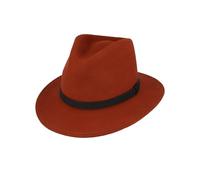 Novella Noori Wool Felt Fedora Hat - Classic Wide Brim, Durable Build, Crush-Resistant, Lightweight and Breathable Timeless Men's Hat - All Season Felt Fedora (UK, M, Orange)