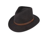 Novella Noori Wool Felt Fedora Hat - Classic Wide Brim, Durable Build, Crush-Resistant, Lightweight and Breathable Timeless Men's Hat - All Season Felt Fedora (UK, M, Brown)