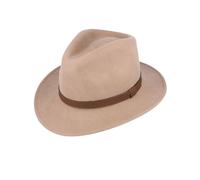 Novella Noori Wool Felt Fedora Hat - Classic Wide Brim, Durable Build, Crush-Resistant, Lightweight and Breathable Timeless Men's Hat - All Season Felt Fedora (UK, M, Camel)