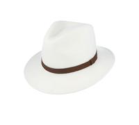 Novella Noori Wool Felt Fedora Hat - Classic Wide Brim, Durable Build, Crush-Resistant, Lightweight and Breathable Timeless Men's Hat - All Season Felt Fedora (UK, L, White)