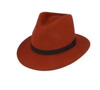 Novella Noori Wool Felt Fedora Hat - Classic Wide Brim, Durable Build, Crush-Resistant, Lightweight and Breathable Timeless Men's Hat - All Season Felt Fedora (UK, S, Wine)