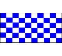 Novelties Direct Check Blue And White Flag 5ft x 3ft (100% Polyester) With Eyelets For Hanging