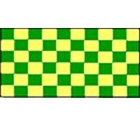Novelties Direct Check Green And Yellow Flag 5ft x 3ft (100% Polyester) With Eyelets For Hanging
