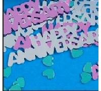 Novelties Direct Confetti HAPPY ANNIVERSARY SILVER AND PURPLE 14g bag