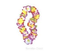 Novelties Direct Hawaiian Lei Garland Luxury Rainbow Silky Flowers