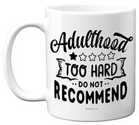 Novelty 11oz Ceramic Dishwasher Safe Mugs, Mugs Gift for Women and Men, Dad | Adulthood Review, Novelty 11oz Ceramic Dishwasher Safe Mugs, Mugs Gift for Women and Men, Dad Birthday Gifts, Mum Christmas