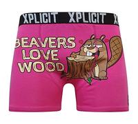 Novelty 2k18Nov Mens Boys PG Designer Rude Boxer Shorts Trunks Funny Xmas Gift Underwear[Chew On My Wood - Red,XL]