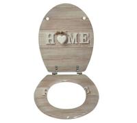 Novelty 3D Designs Toilet Seat MDF Wooden WC Loo Toilet Seat 18" with Strong Metal Hinges (Home Design)