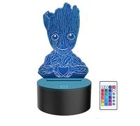 Novelty 3D Groot Night Light for Kids Adults,LED USB 3D Optical Illusion Love Night Lamp 7 Color Changing,Creative Mood Lights 16 Colours Remote Control,Best Xmas Birthday Gift for Boys Girls Babies